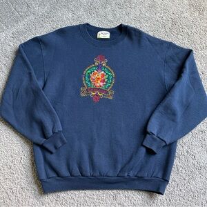 WOMEN’S BLUE SWEATSHIRT WITH ENGLAND APPLIQUÉ ON FRONT SIZE XXL